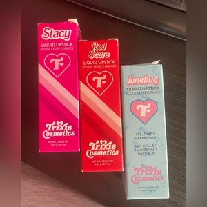 Trixie Cosmetics liquid Lipstick bundle Stacey Red Scare Junebug